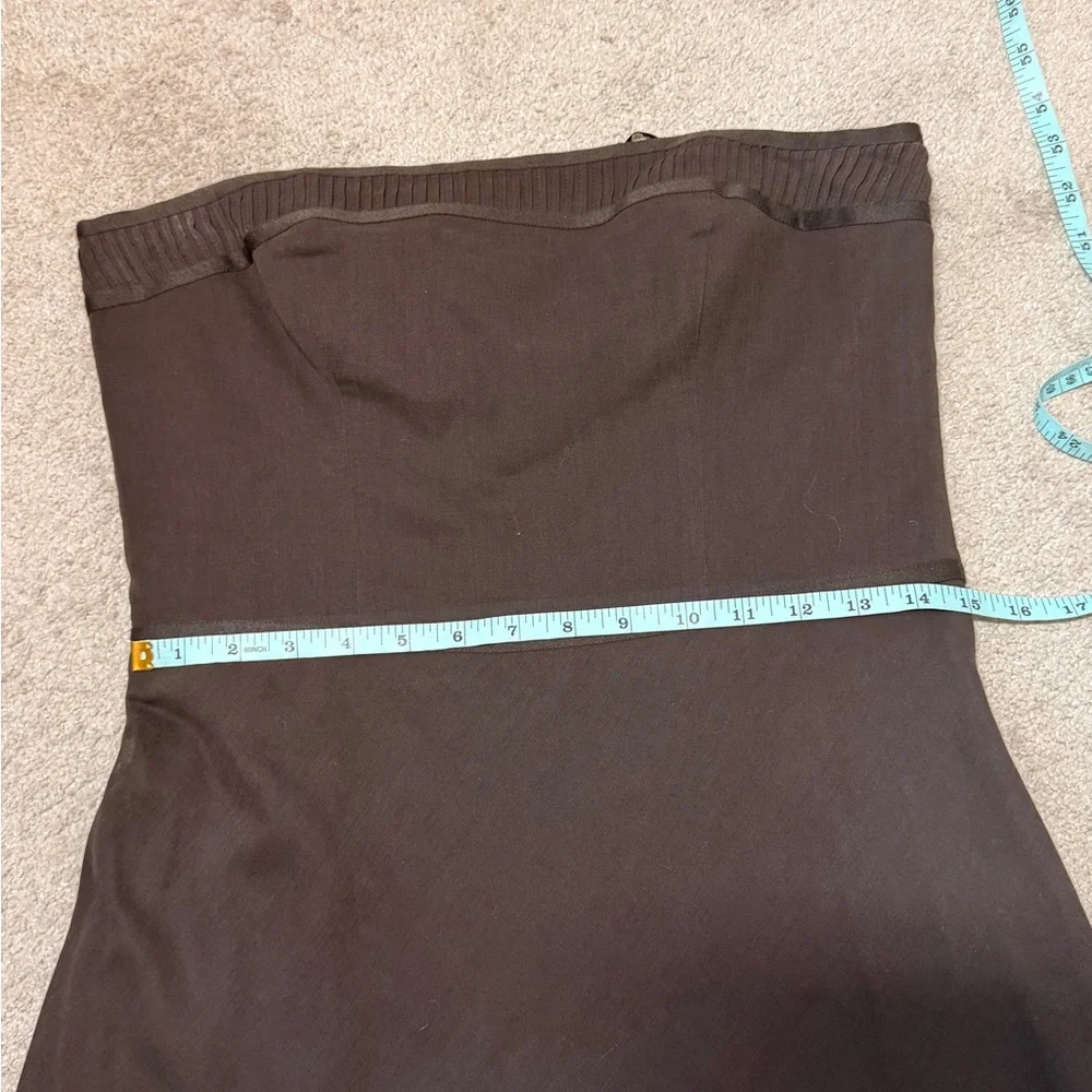 Y2K Ann Taylor LOFT 100% Cotton Strapless A Line Midi Dress with Sequins Size 8 - Picture 3 of 6